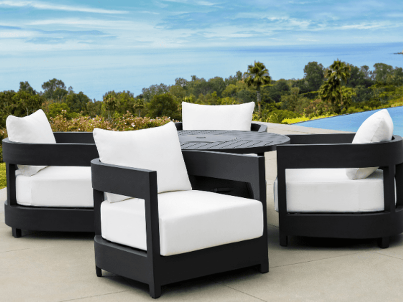 Santino Outdoor Fire Chat Set with Armchairs