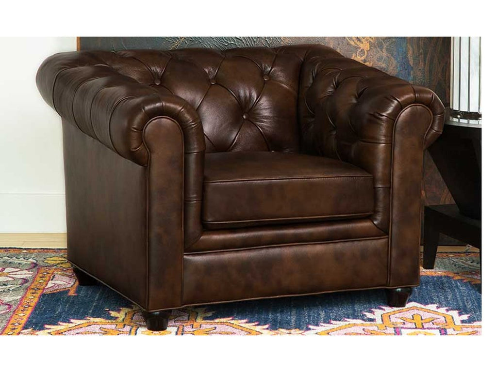 Tufted leather armchair clearance