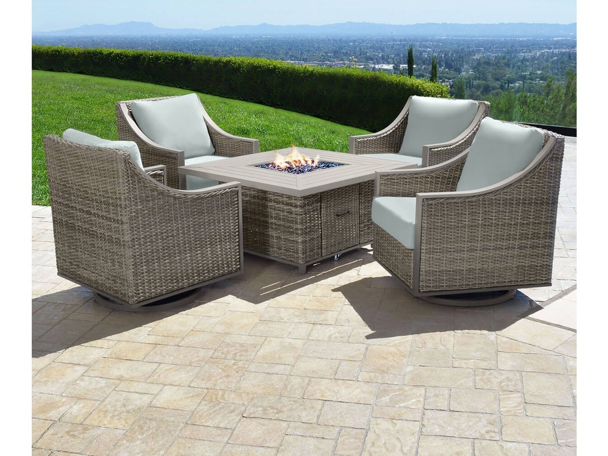 Corbin 5 pc Outdoor Fire Chat Set Abbyson