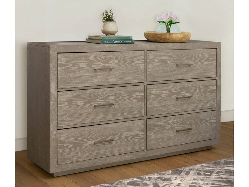 Kensington Wood 6-Drawer Dresser & Mirror