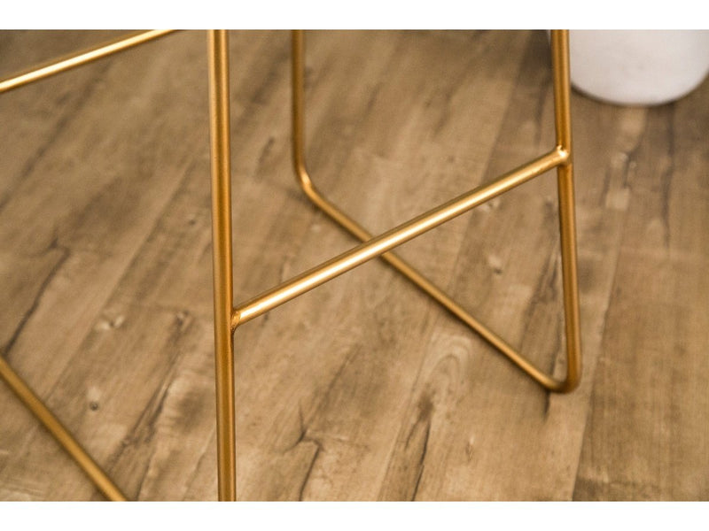 Jeneva Gold And Faux Fur Bar Stool