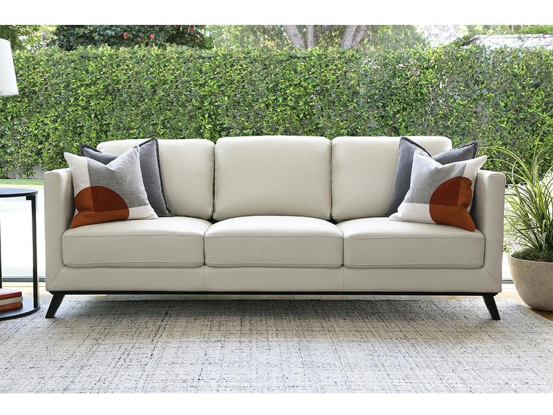 Woodstock Mid-Century Top Grain Leather Sofa and Chair Set