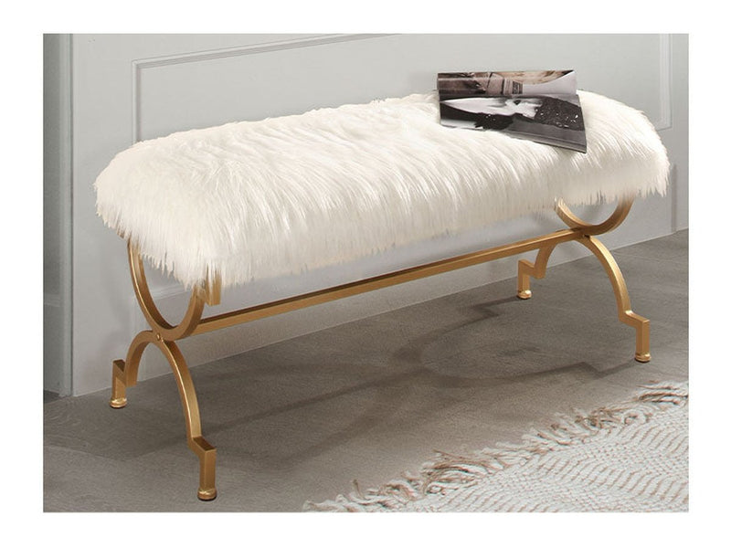 Zoe Faux Fur Bench
