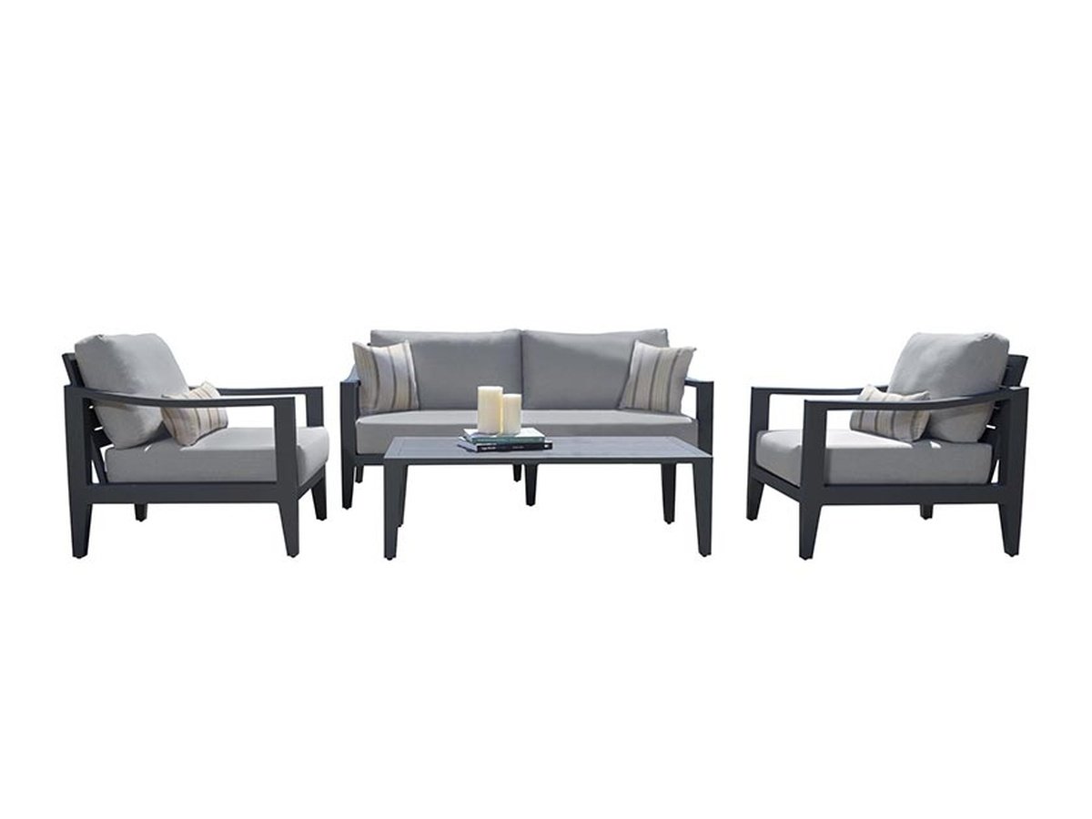 Hyland Hills 4-pc Outdoor Seating Set - Gray Aluminum
