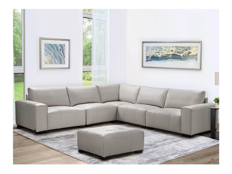 Teagan Leather Ottoman