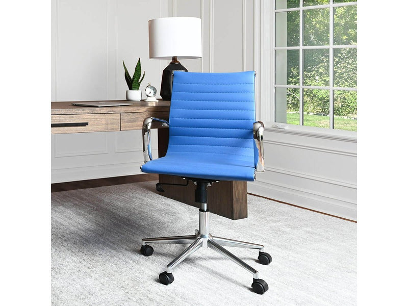 Samuel Adjustable Medium Back Office Chair, Blue Default Title