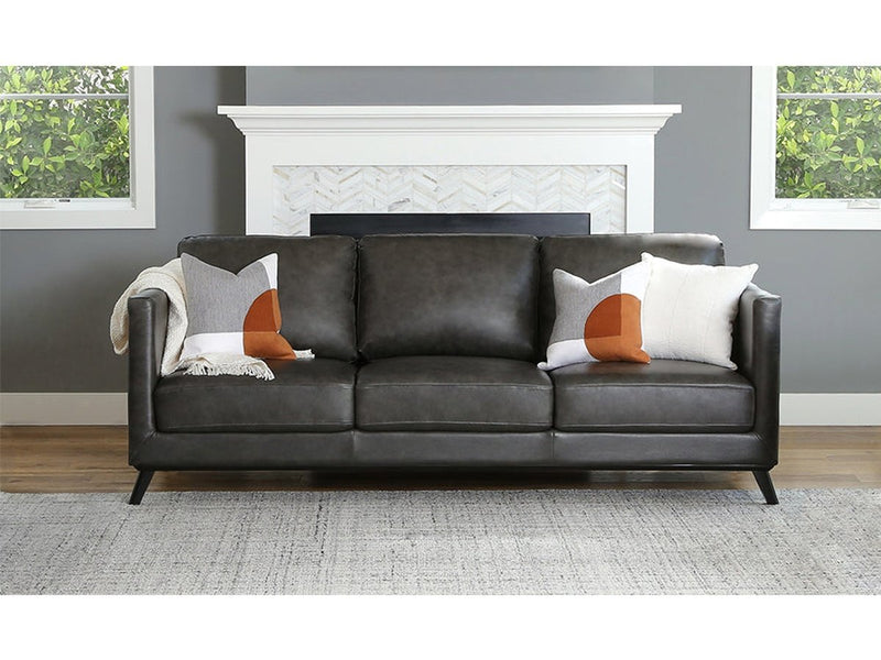Woodstock Mid Century Leather Sofa